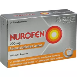 NUROFEN 200 mg orodisperguojamosios tabletės Lemon, 24 vnt