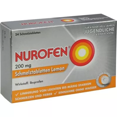 NUROFEN 200 mg orodisperguojamosios tabletės Lemon, 24 vnt