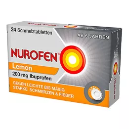 NUROFEN 200 mg orodisperguojamosios tabletės Lemon, 24 vnt