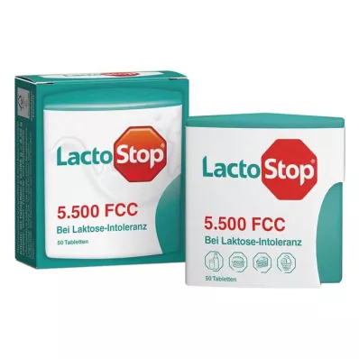 Lactostop 5,500 FCC tabletės su dozatoriumi „Click“, 50 tablečių