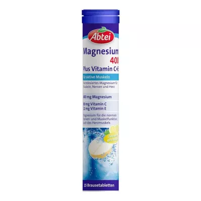 ABTEI Magnis 400 plius vitaminas C+E putojančios tabletės, 15 vnt