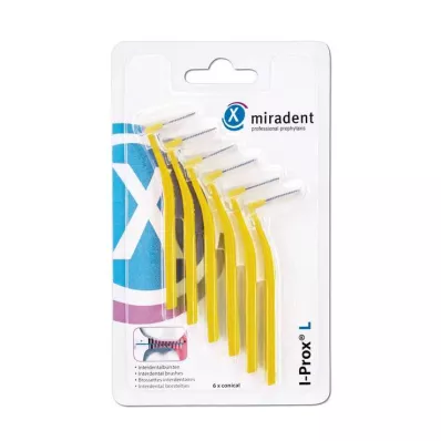 MIRADENT Tarpdančių šepetėlis I-Prox L 0,5 mm geltonos spalvos, 6 vnt