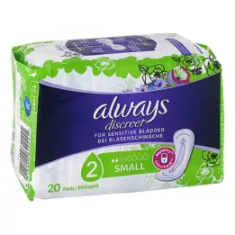 ALWAYS diskretiškas šlapimo nelaikymo vienkartinis mažas, 20 vnt