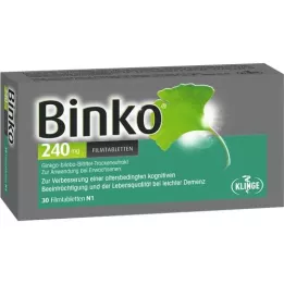 BINKO 240 mg plėvele dengtos tabletės, 30 vnt