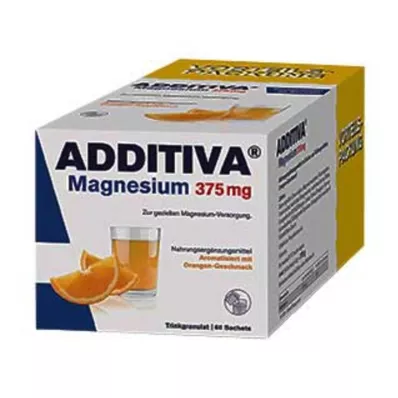 Additiva Magnesium 375 mg Granulės Oranžinė, 60 vnt Additiva Magnesium 375 mg Granulės Oranžinė, 60 vnt