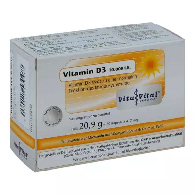 Vitaminas D3 10 000 I.e.Kapsulės (50 vnt.)