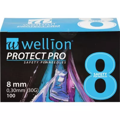 WELLION PROTECT PRO Saugios 30 G 8 mm adatos, 100 vnt