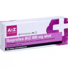 IBUPROFEN AbZ 400 mg ūminės plėvele dengtos tabletės, 10 vnt