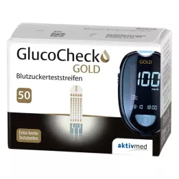 GLUCOCHECK GOLD Gliukozės kiekio kraujyje nustatymo juostelės, 50 vnt