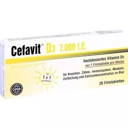 CEFAVIT D3 7000 I.U. plėvele dengtos tabletės, 20 vnt