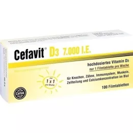 CEFAVIT D3 7000 I.U. plėvele dengtos tabletės, 100 vnt