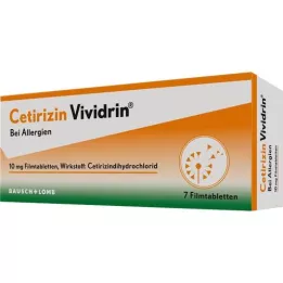 CETIRIZIN Vividrin 10 mg plėvele dengtos tabletės, 7 vnt