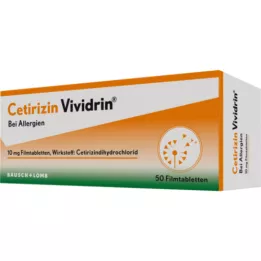 CETIRIZIN Vividrin 10 mg plėvele dengtos tabletės, 50 vnt