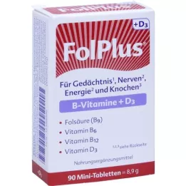 FOLPLUS+D3 tabletės, 90 kapsulių