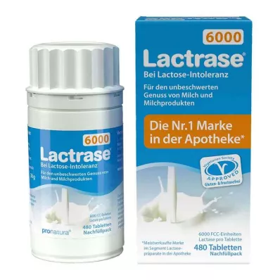 Lactrase 6000 FCC tablečių click dozatoriaus papildymo pakuotė, 480 vnt Lactrase 6000 FCC tablečių click dozatoriaus papildymo pakuotė, 480 vnt