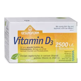 GESUNDFORM Vitaminas D3 2500 TV Vega-Caps, 100 vnt