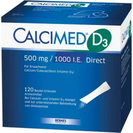 CALCIMED D3 500 mg/1000 I.U. Tiesioginės granulės, 120 vnt