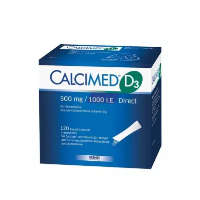 Calcimed D3 500 mg / 1000 TV tiesioginės granulės, 120 vnt Calcimed D3 500 mg / 1000 TV tiesioginės granulės, 120 vnt