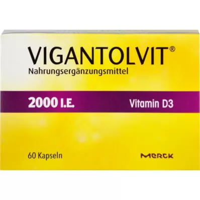 VIGANTOLVIT 2000 I.U. vitamino D3 minkštos kapsulės, 60 vnt