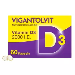 VIGANTOLVIT 2000 I.U. vitamino D3 minkštos kapsulės, 60 vnt