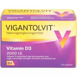 VIGANTOLVIT 2000 I.U. vitamino D3 minkštos kapsulės, 120 vnt