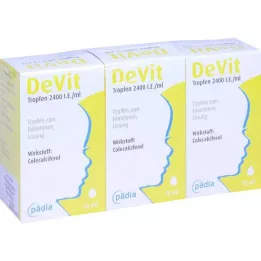 DEVIT Lašai 2400 I.U./ml Geriamieji lašai, 3X10 ml