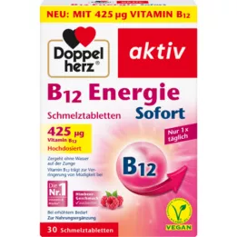 DOPPELHERZ B12 Energy greitai tirpstančios tabletės, 30 kapsulių