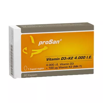 PROSAN Vitaminas D3+K2 4000 TV, 30 kapsulių