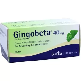 GINGOBETA 40 mg plėvele dengtos tabletės, 60 vnt