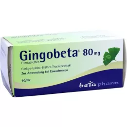 GINGOBETA 80 mg plėvele dengtos tabletės, 60 vnt