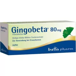 Gingobeta 80 mg plėvele dengtos tabletės, 60 vnt