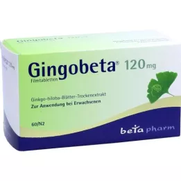GINGOBETA 120 mg plėvele dengtos tabletės, 60 vnt