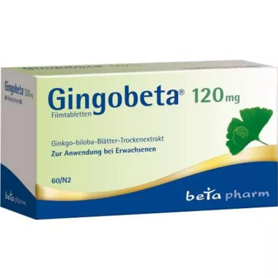 Gingobeta 120 mg plėvele dengtos tabletės, 60 vnt Gingobeta 120 mg plėvele dengtos tabletės, 60 vnt