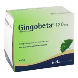 Gingobeta 120 mg plėvele dengtos tabletės, 120 vnt