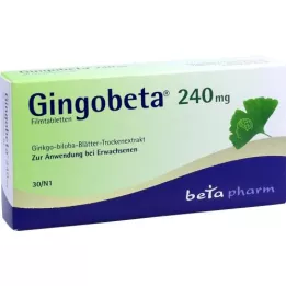 GINGOBETA 240 mg plėvele dengtos tabletės, 30 vnt