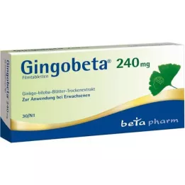 Gingobeta 240 mg plėvele dengtos tabletės, 30 vnt