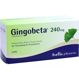 GINGOBETA 240 mg plėvele dengtos tabletės, 60 vnt