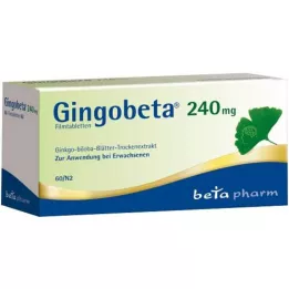 Gingobeta 240 mg plėvele dengtos tabletės, 60 vnt