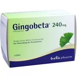 GINGOBETA 240 mg plėvele dengtos tabletės, 120 vnt