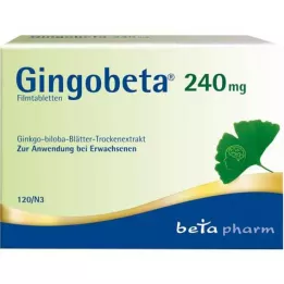 Gingobeta 240 mg plėvele dengtos tabletės, 120 vnt