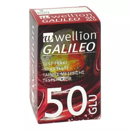 WELLION GALILEO Gliukozės kiekio kraujyje nustatymo juostelės, 50 vnt