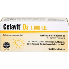 CEFAVIT D3 1 000 I.U. plėvele dengtos tabletės, 100 vnt