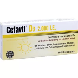 CEFAVIT D3 2 000 TV plėvele dengtų tablečių, 60 vnt