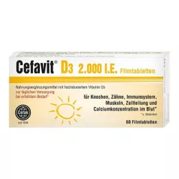 CEFAVIT D3 2 000 TV plėvele dengtų tablečių, 60 vnt