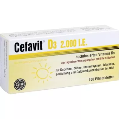 CEFAVIT D3 2 000 I.U. plėvele dengtos tabletės, 100 vnt