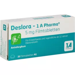 DESLORA-1A Pharma 5 mg plėvele dengtos tabletės, 20 vnt