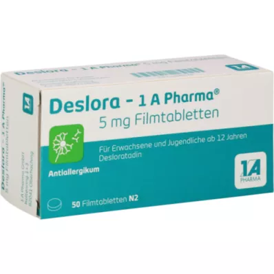 DESLORA-1A Pharma 5 mg plėvele dengtos tabletės, 50 vnt