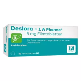 DESLORA-1A Pharma 5 mg plėvele dengtos tabletės, 50 vnt