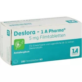 DESLORA-1A Pharma 5 mg plėvele dengtos tabletės, 100 vnt