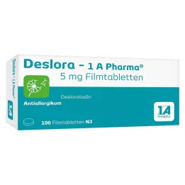 DESLORA-1A Pharma 5 mg plėvele dengtos tabletės, 100 vnt
